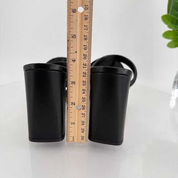 ATP Atelier Fossalto Sandals Black Leather Block Heel Oversized Flower 36 EU / 6 - Picture 8 of 15